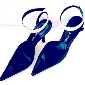SERGIO ROSSI 36.5 leather wrap around slingback